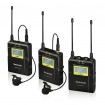 UWMIC9 (RX9+TX9+TX9) 96-Channel Digital UHF Wireless Lavalier Microphone System with 2 Bodypack Transmitters, Portable Receiver, 2 Lav Mics, Shoe Mount, XLR/3.5mm Outputs